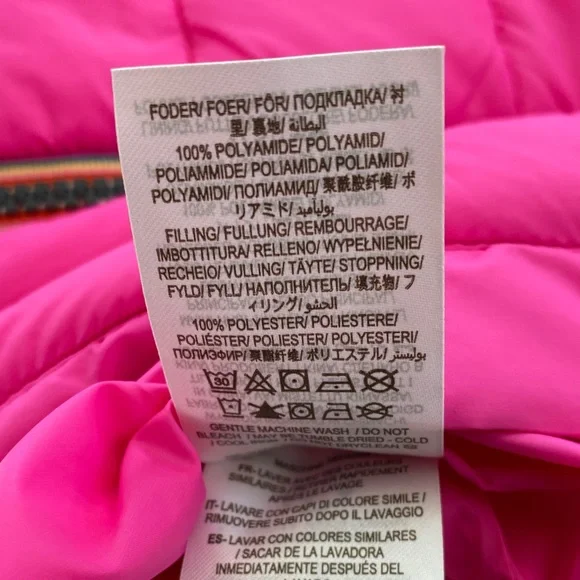 Boden Reversible Orange and Pink Puffer Vest size 4 removable hood New! - Picture 10 of 10